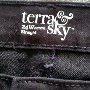 NEW without tags Terra and Sky straight petite 20WS black jeans.